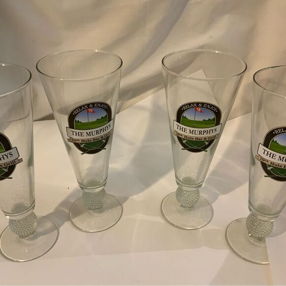 Murphy's Golf Glass Set 19th hole bar & grill relax and enjoy set of 4 - Picture 4 of 9